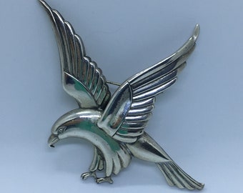 Vintage Coro 1940's Art Form Sterling Eagle Brooch/Pin