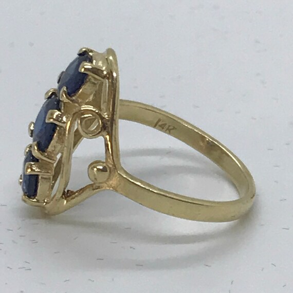 Ladies 14Kt Yellow Gold Sapphire Ring - image 3
