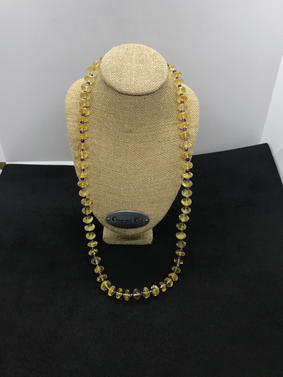 Ladies Citrine and Amethyst Necklace