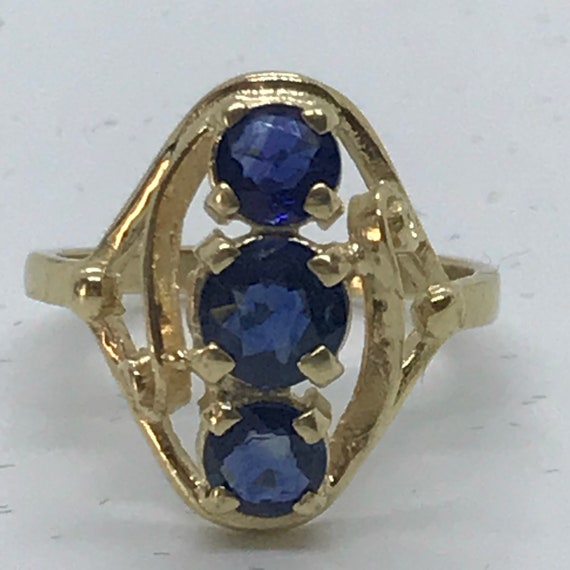 Ladies 14Kt Yellow Gold Sapphire Ring - image 1