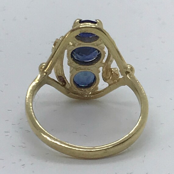 Ladies 14Kt Yellow Gold Sapphire Ring - image 4