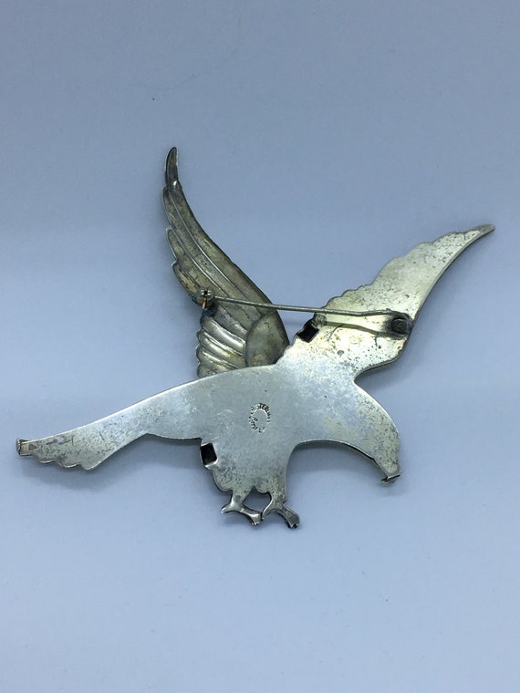 Vintage Coro 1940's Art Form Sterling Eagle Brooc… - image 2