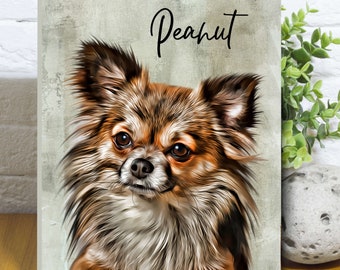 Custom Dog Portrait Canvas: Personalized Pet Memorial Art