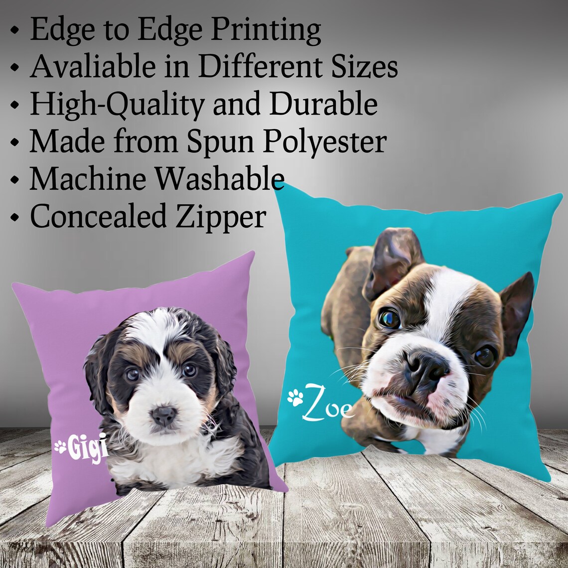 Custom Pet Pillow Pet Photo Pillow Custom Dog Pillow Dog | Etsy