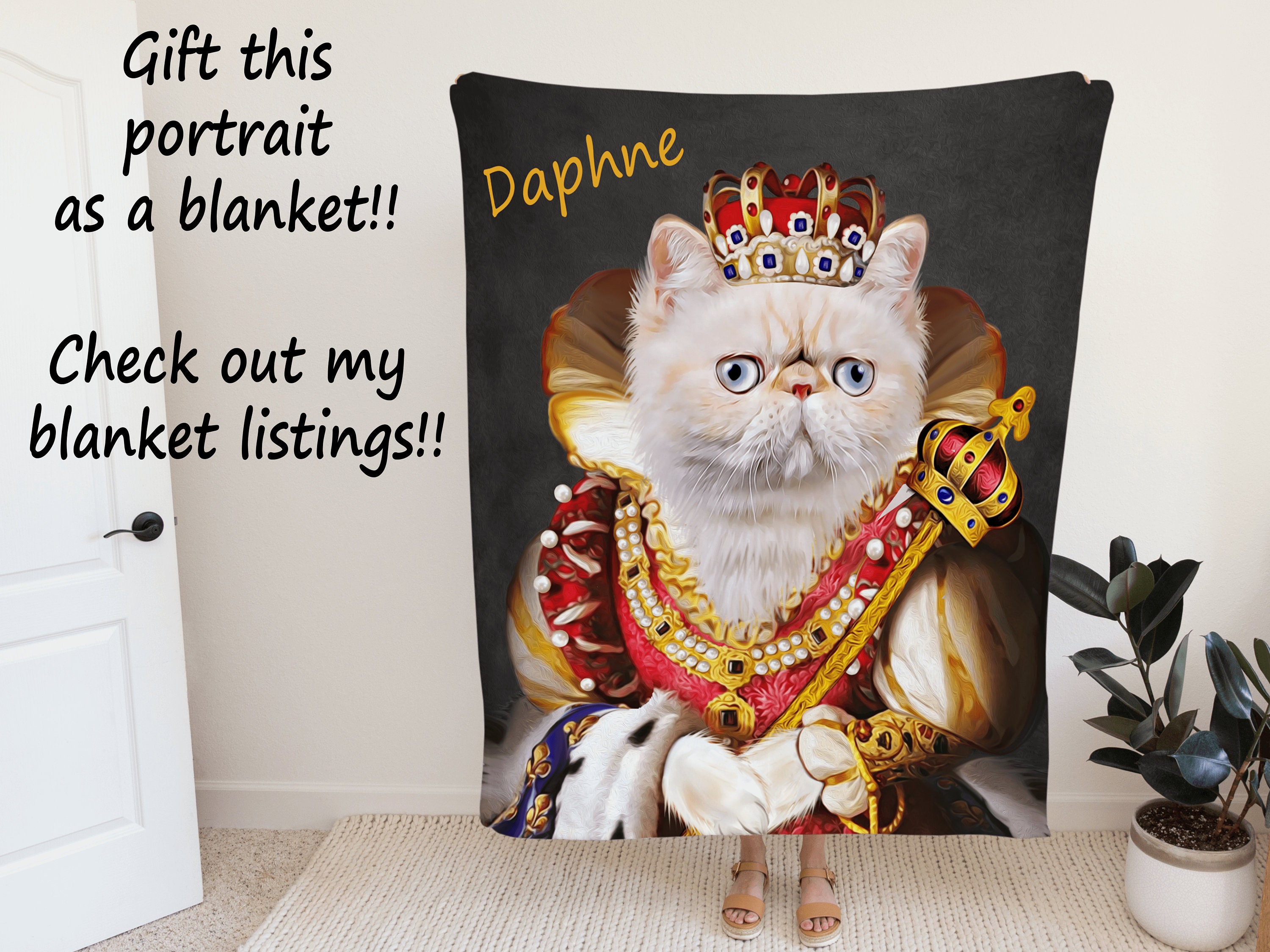 Custom Royal Cat Portrait: Renaissance Queen Canvas Art - Etsy