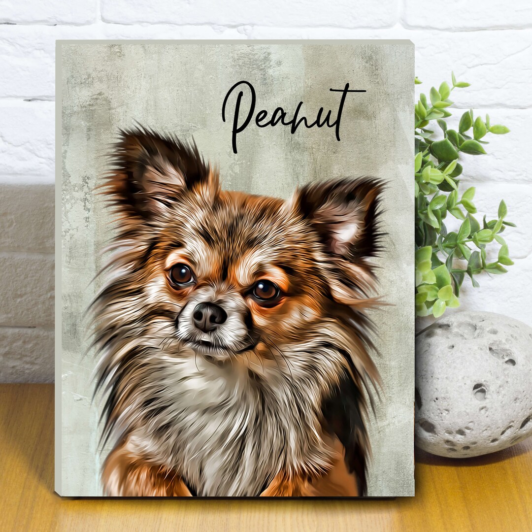 Custom Dog Portrait Canvas: Personalized Pet Memorial Art - Etsy
