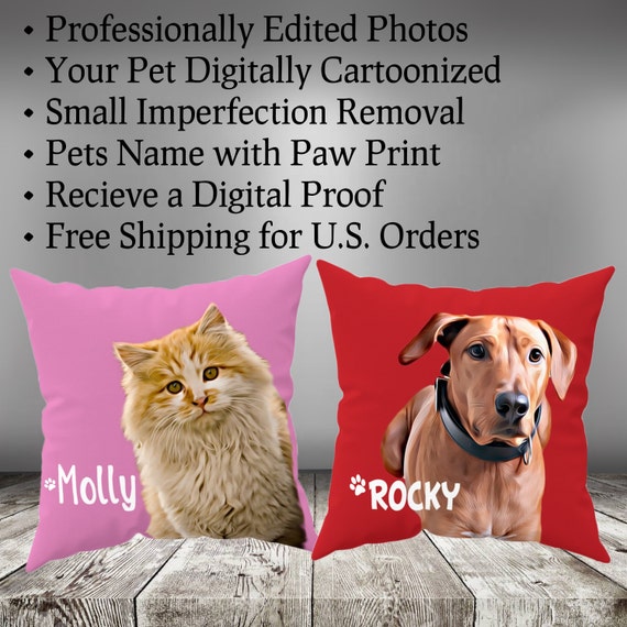 Custom Pet Pillow Pet Photo Pillow Custom Dog Pillow Dog Etsy