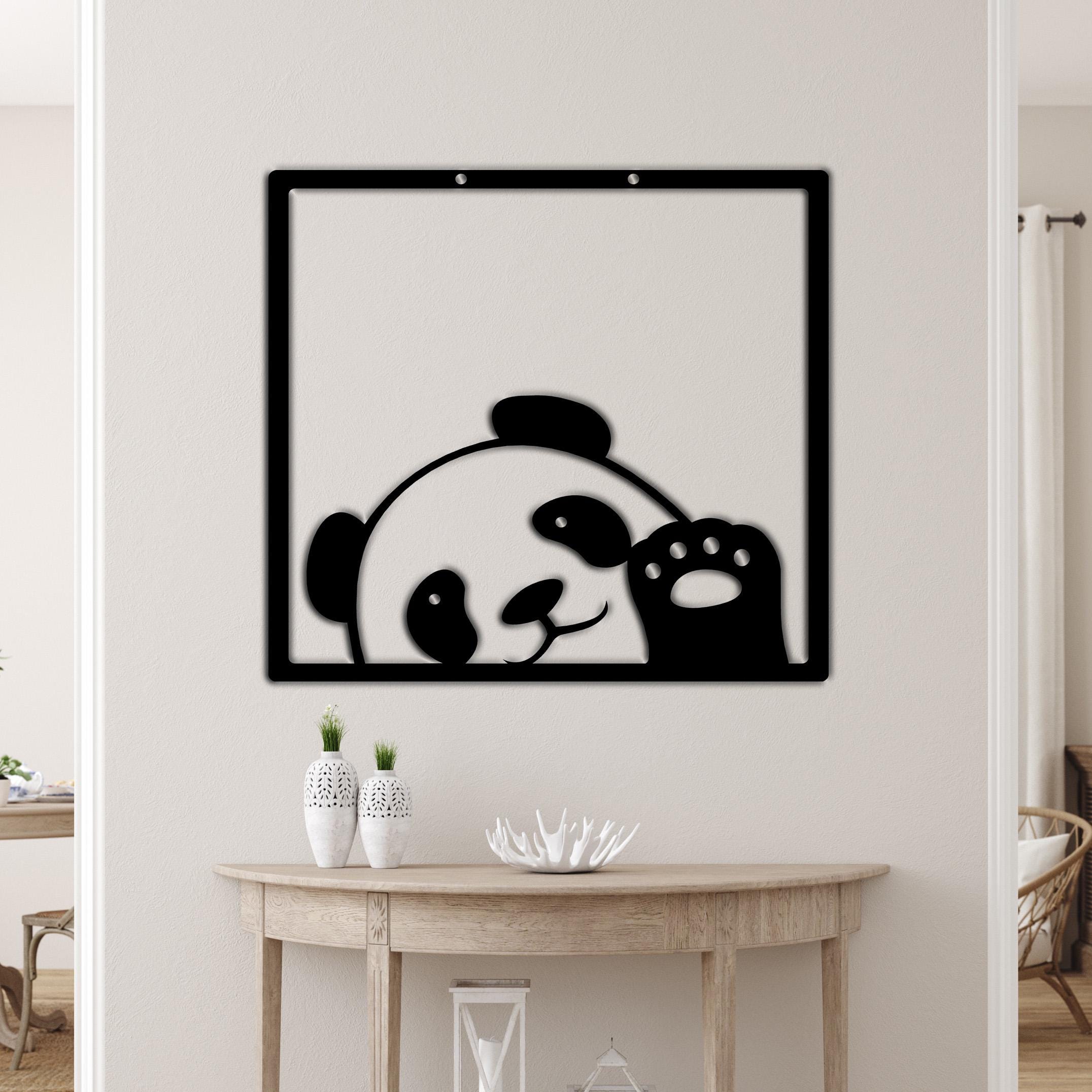 Panda Wall Art | 3D Wood Decor | Cute Panda Silhouette Sign | Unique Wooden Gift | Perfect Gift for Animal Lovers and Kids' Rooms