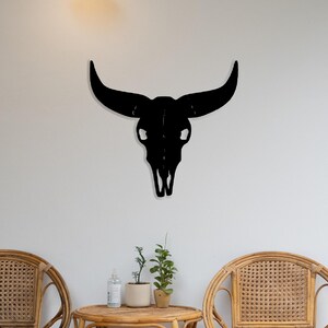BLACK BULL SKULL-WESTERN HOME DECOR main image 1