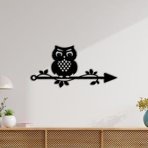Owl Wall Art | 3D Wood Decor | Rustic Owl Silhouette on Branch | Unique Wooden Gift | Perfect Gift for Nature and Bird Lovers
