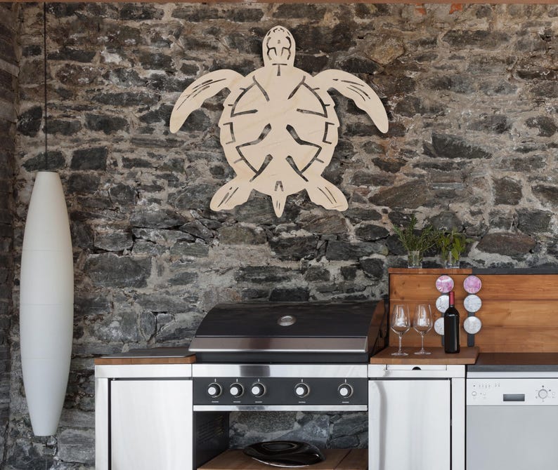 Sea Turtle Wall Art | 3D Wood Decor | Ocean-themed Turtle Silhouette ...