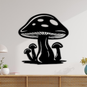 Mushroom Wooden Wall Art | Whimsical Nature-Inspired Home Decor | Fungal Wall Hanging for Boho, Rustic, and Woodland Spaces