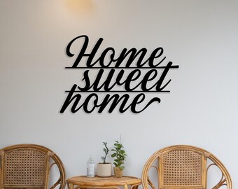Home Sweet Home Wall Decor | Rustic Wooden Welcome Sign | Entryway Wall Art | Modern Farmhouse Welcome Decoration | Handmade Home Decor