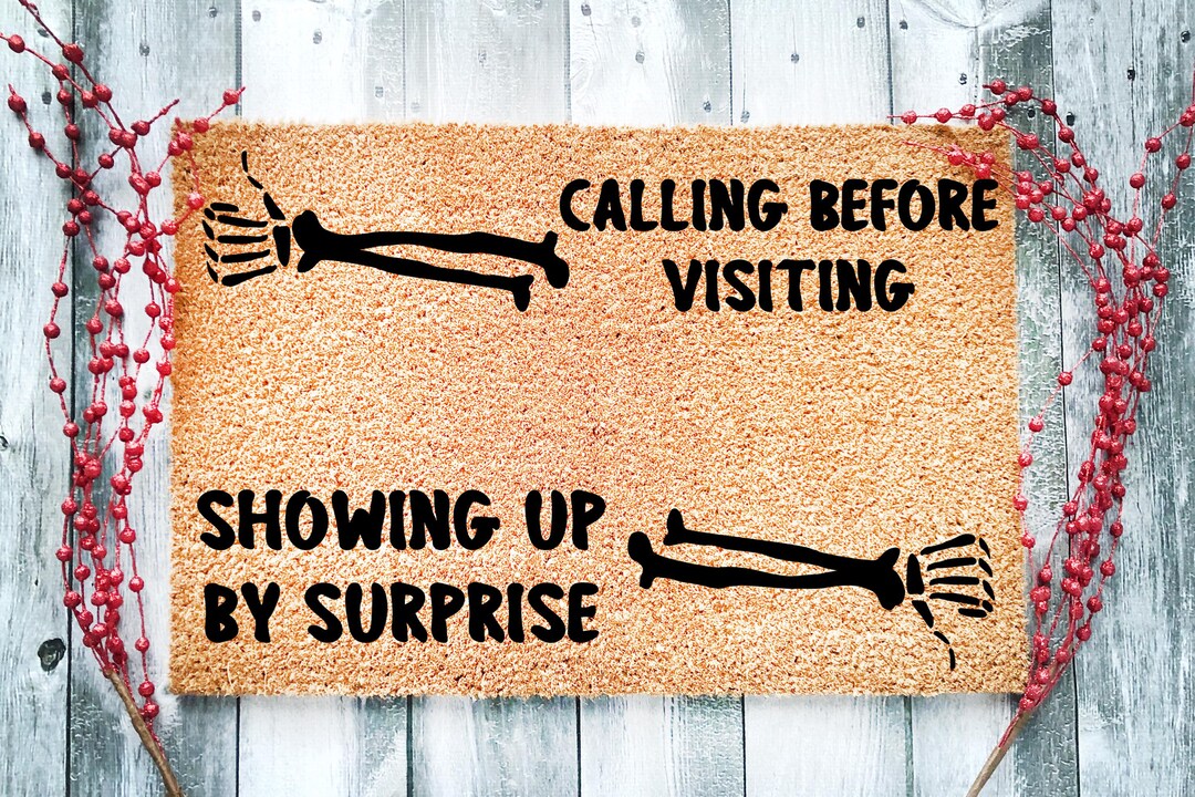 Skeleton Welcome Rug Calling Before Visiting Skeleton Mat Welcome Mat Funny Doormat | Custom ...