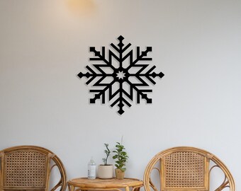 Snowflake Wall Art | Winter Holiday Decor | Modern Snowflake Design | Rustic Christmas Wall Accent for Seasonal Charm