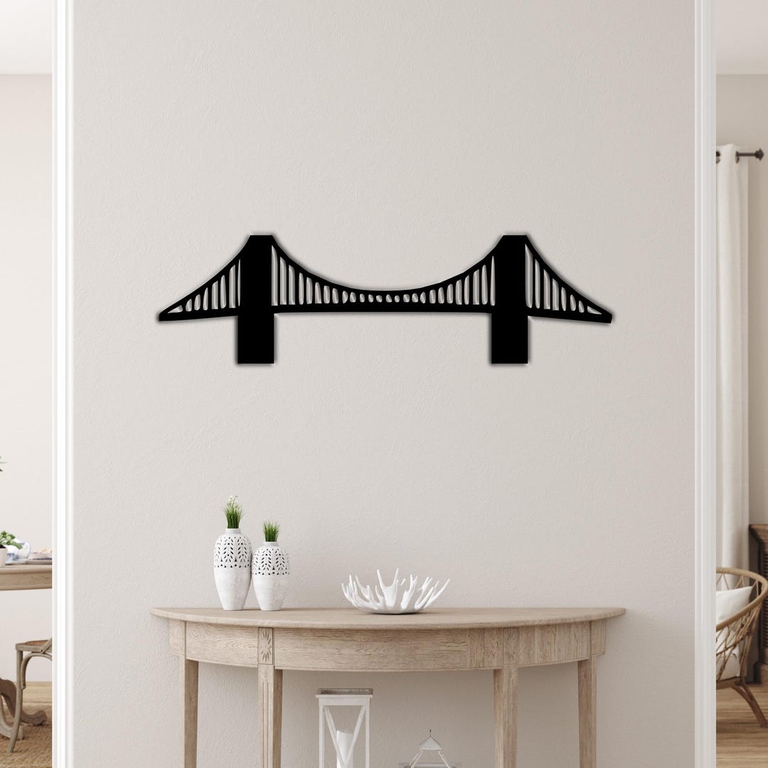 Wooden Bridge Wall Art Decor | Minimalist Architectural Design | Modern ...