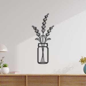 Flower Vase Wall Art | 3D Wood Decor | Floral Gift | Handmade Flower Decor | Rustic Home Decoration | Wooden Flower Wall Art