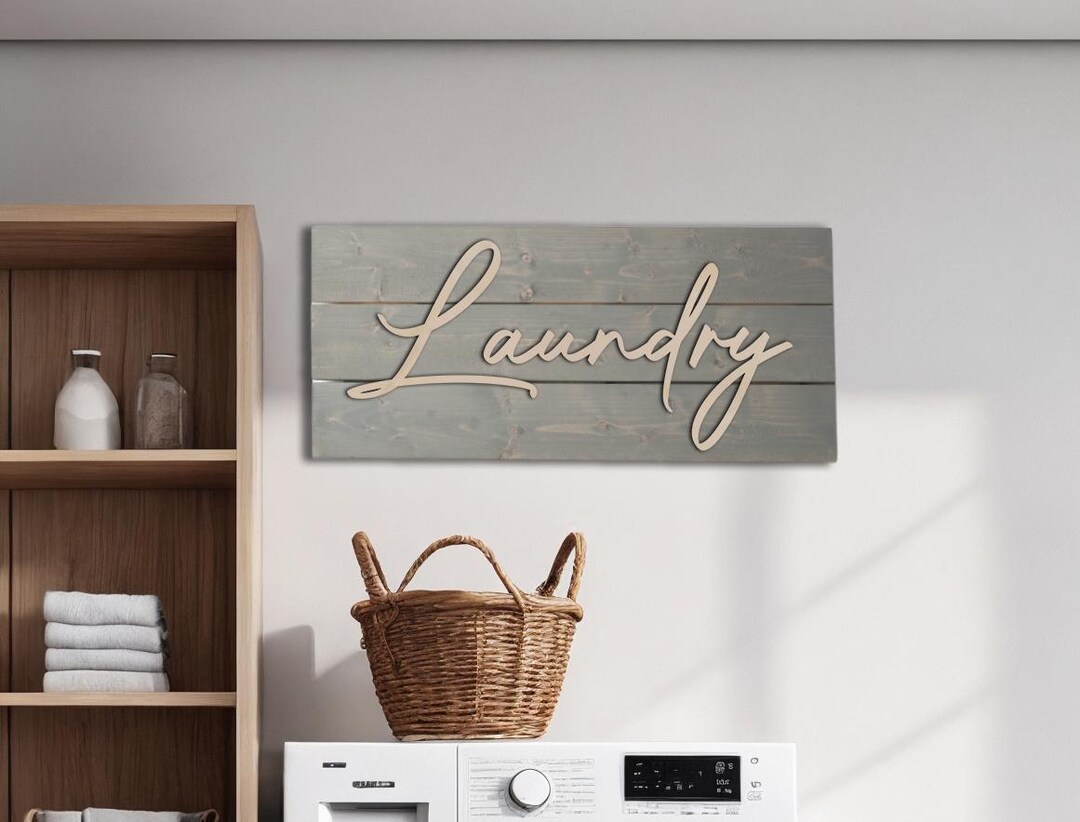 Rustic Laundry Room Pallet 3D Raised Wood Wall Sign | 3D Wood Decor ...