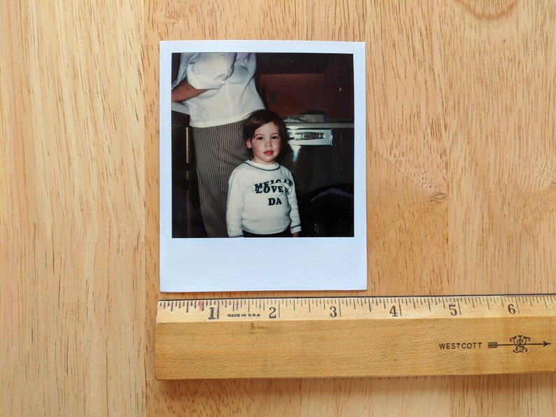 Vernacular Photography Polaroid 1980s Boy in the Kitchen Original Found Photograph Color Photo Vintage Polaroid Color Photo
