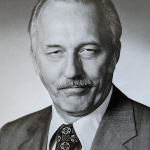 Old Portrait Photo - Grandfather in a Suit - 1973 - Original Found Photograph - Vernacular Photography - Black & White Photo
