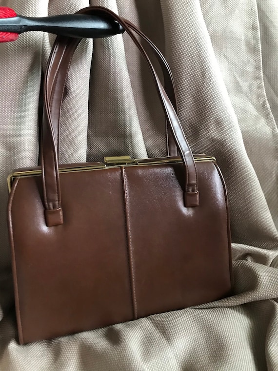 Brown vinyl vintage handbag