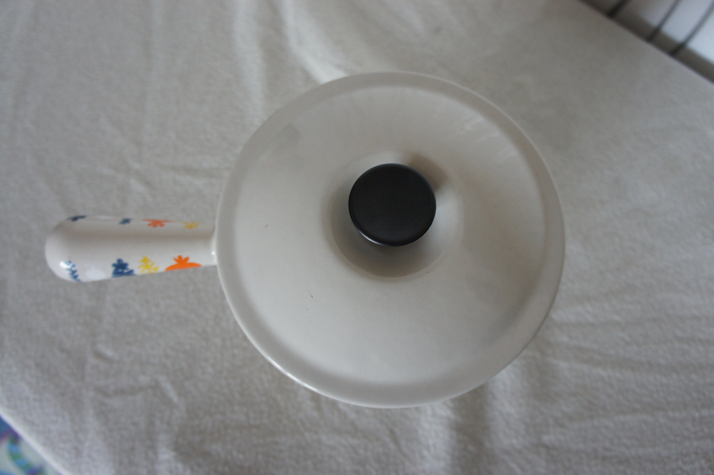 Old Caquelon Fondue Pan Casseroles Le CREUSET Vintage FRANCE