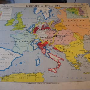 Ancienne CARTE Scolaire Ecole HATIER Histoire 230 231 Europe Trotignon Vidal