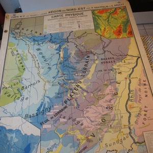 Old School Map HATIER 7 KAEPPELIN School Deffontaines North-East Region vintage