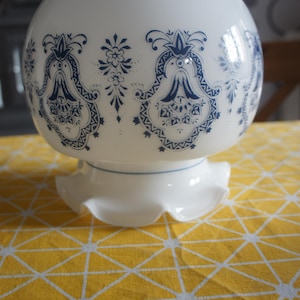 Antique White Opaline Globe Pendant Light, Seventies Vintage