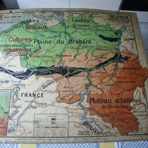 CARTE SCOLAIRE VIDAL Lablache 25 La Belgique Géographie