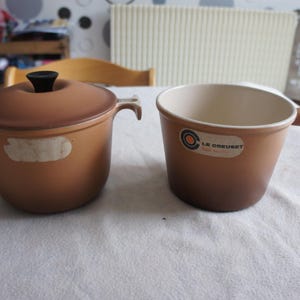 Lot 2 Old Caquelon FONDUE PAN Casseroles Le CREUSET Vintage