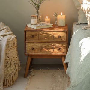 Farmhouse floating table for bedroom handmade floating nightstand with drawer natural wood bedside shelf rustic bedside table gift for home