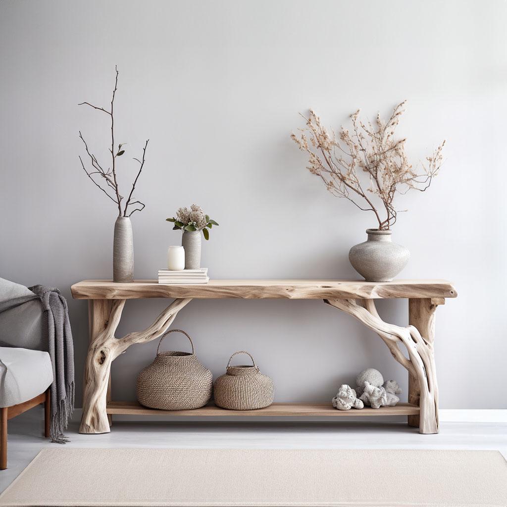 Handmade Rustic Natural Wood Console Table Farmhouse Console Table Live ...