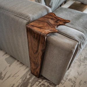 Farmhouse sofa couch arm table reclaimed shelf for sofa armrest solid wood couch storage handmade sofa table living room furniture
