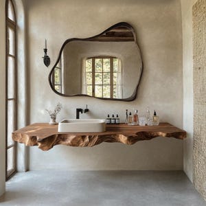 Rustikales Badezimmer Waschtischregal handgefertigtes sich hin- und herbewegendes Waschtischregal Bauernhaus Wandhalterungen Badezimmer Dekor Einweihungsparty Geschenk