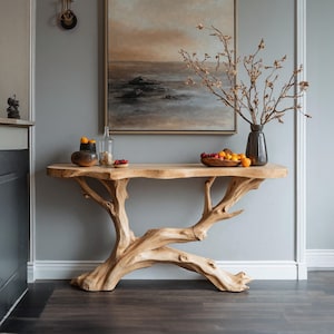 Entry Way Table Farmhouse console table Entryway Table Live edge table Console Furniture Narrow handmade rustic natural wood console table