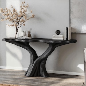 farmhouse console table Handmade rustic natural wood console table live edge table Entry Way Table Console Furniture Narrow Entryway Table