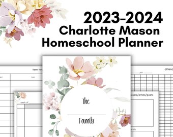 2023-2024 Charlotte Mason Homeschool Planner Editable Homeschool Planning Printable Fillable Planner Homeschool Planner Printable