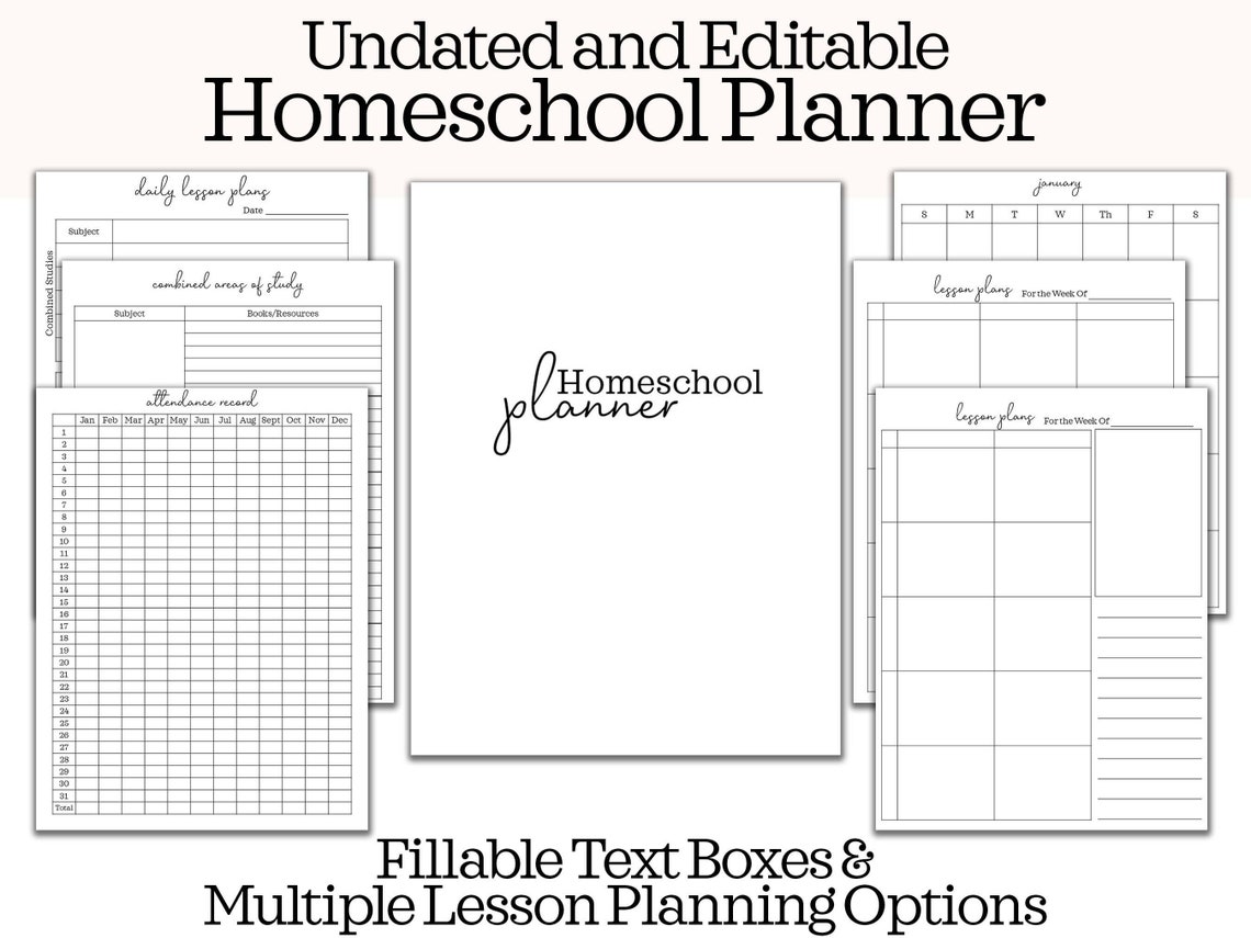 Editable Homeschool Planner Printable printable Homeschool - Etsy
