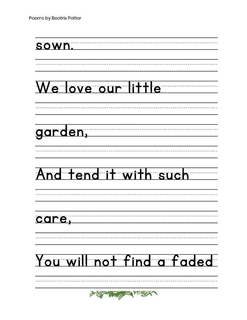 Copy Work Copywork Printables Homeschool Copy Work Printables Etsy