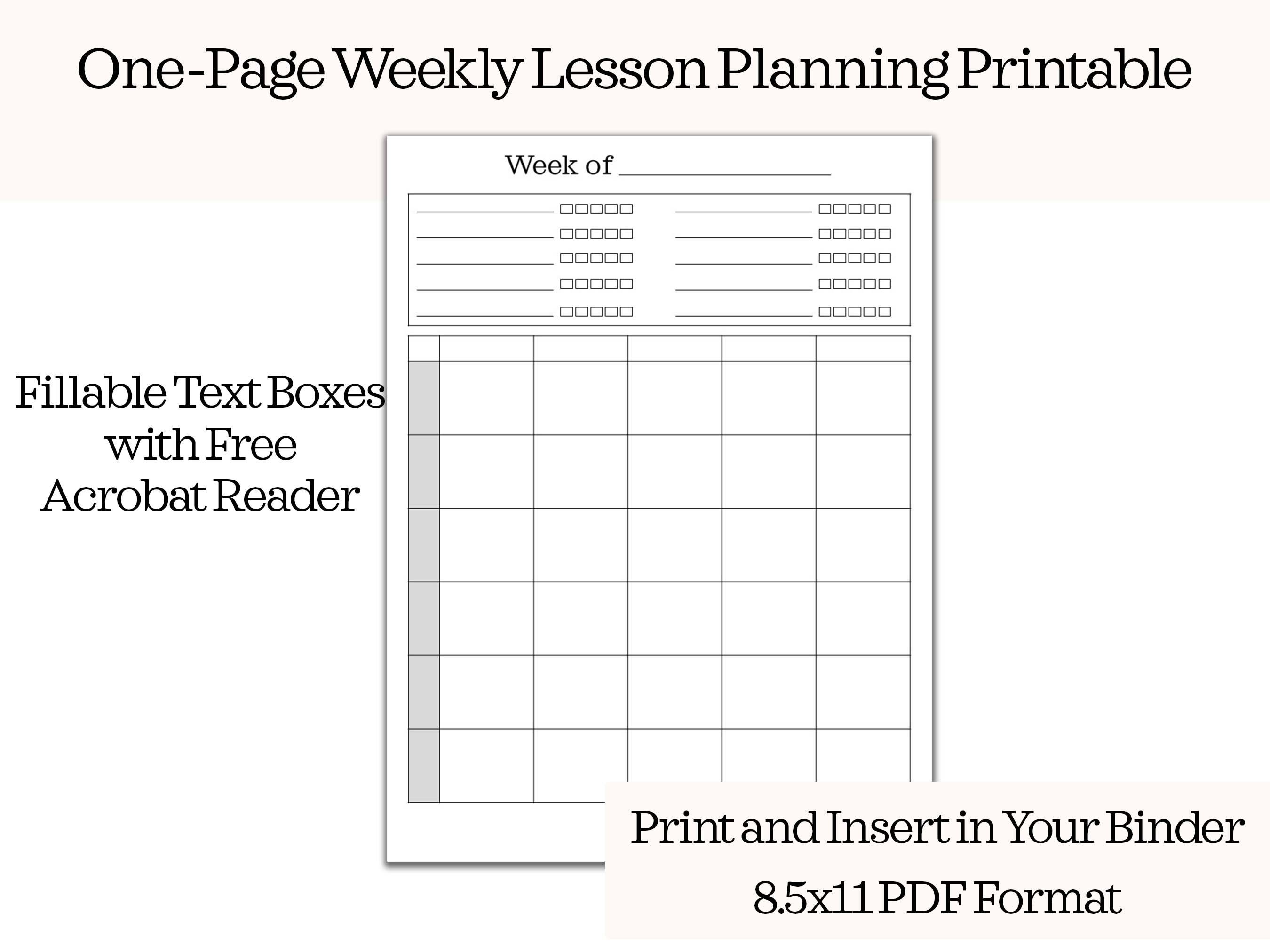 homeschool weekly planner homeschool planning insert etsy