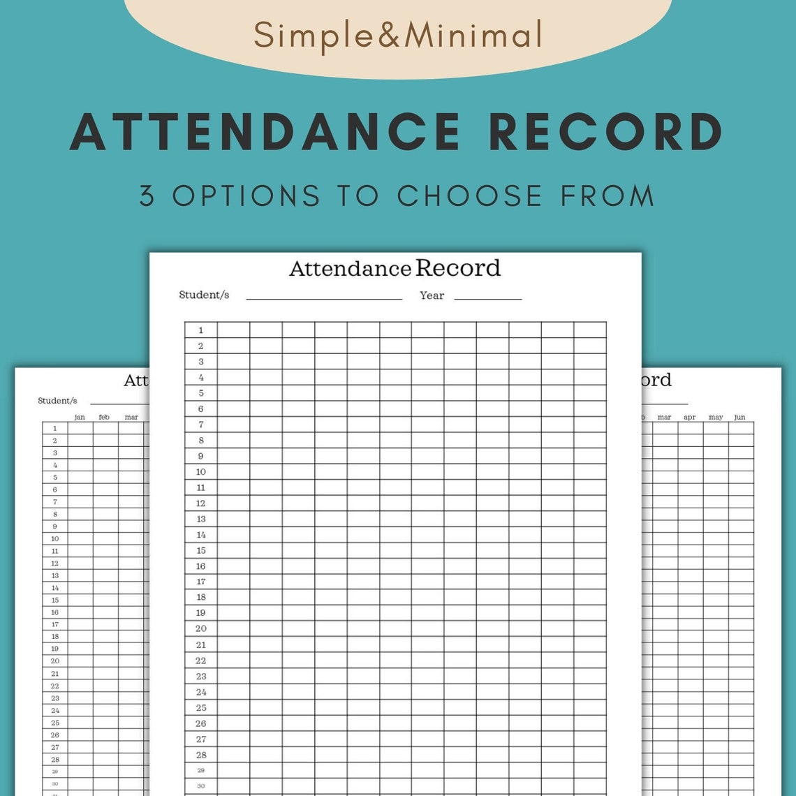 Homeschool Attendance Record Printable Attendance Record Homeschool ...