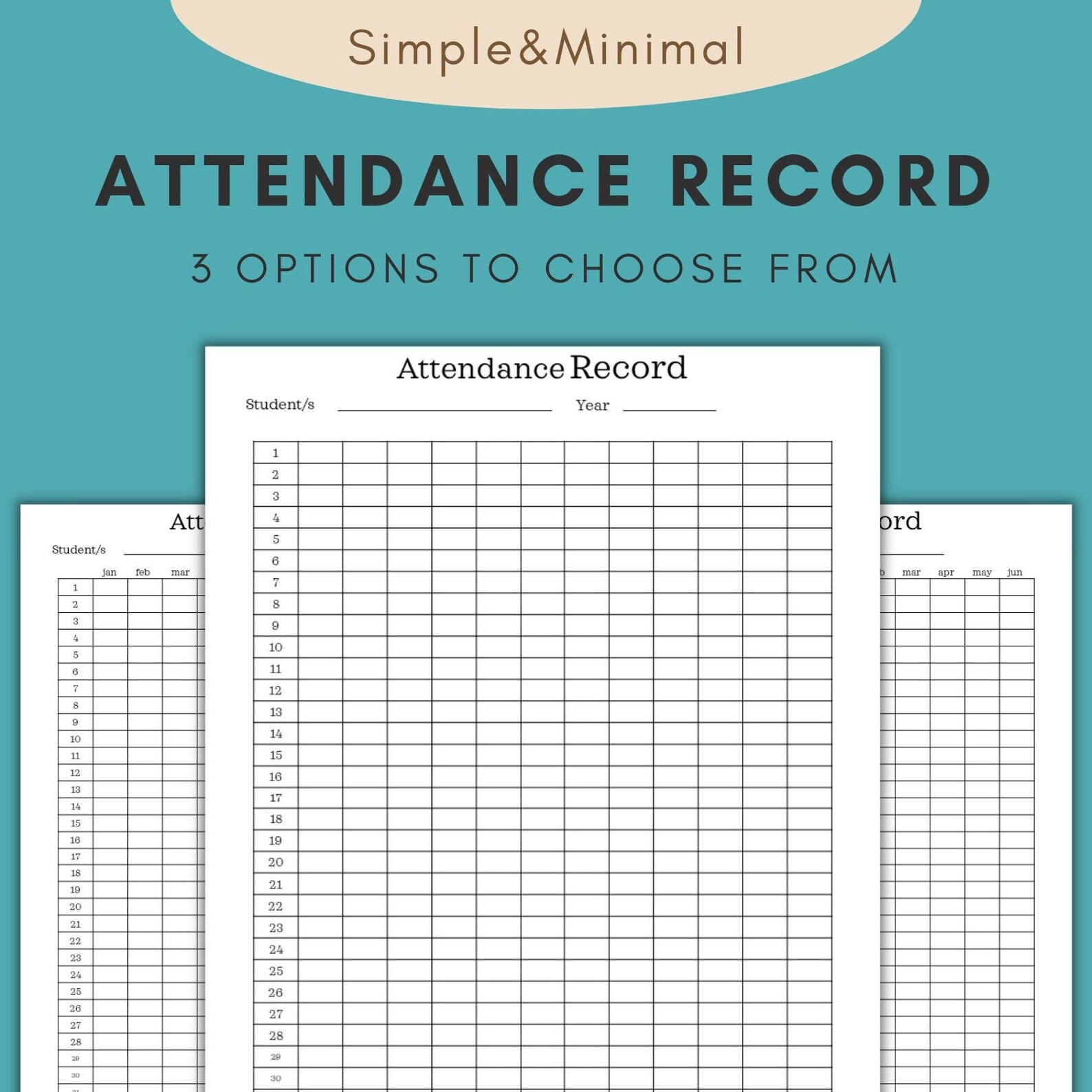 Homeschool Attendance Record Printable Attendance Record Homeschool ...