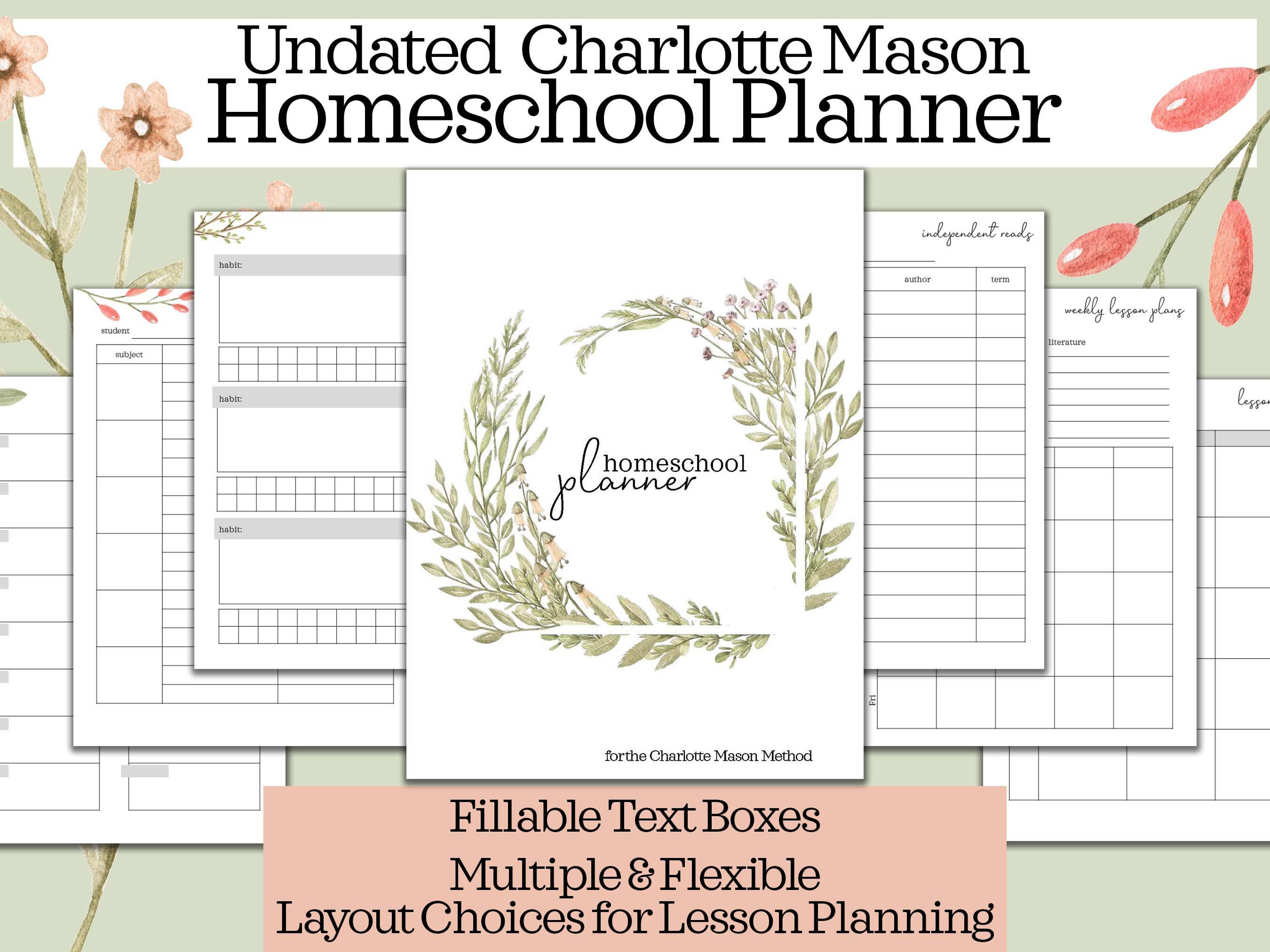 Download Charlotte Mason Homeschool Planner Editable Homeschool Etsy