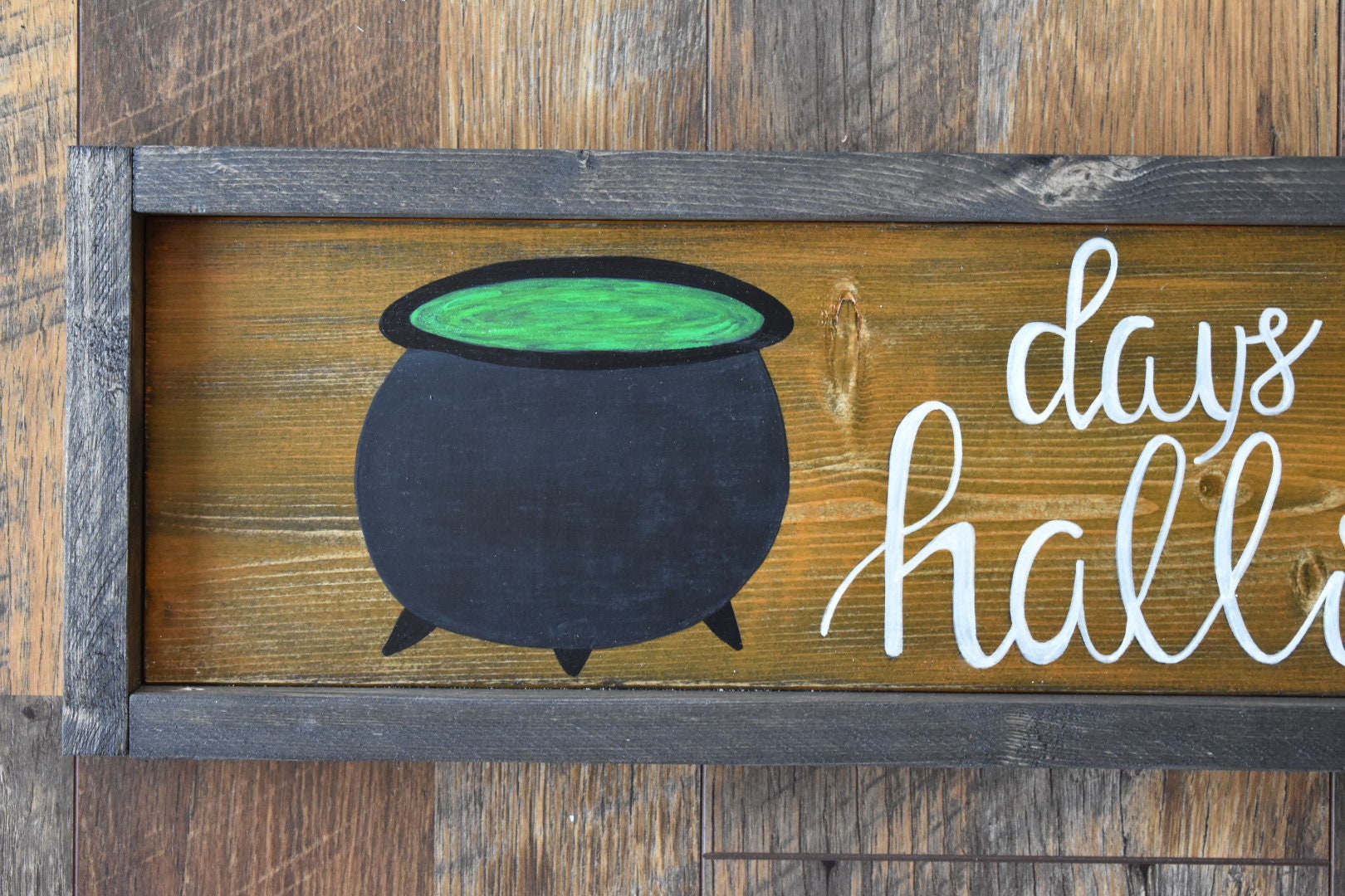 Halloween Countdown Sign Chalkboard Halloween Sign Days Etsy