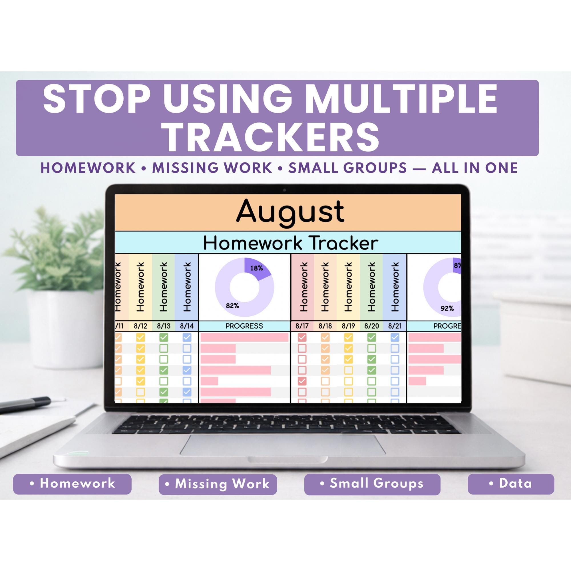 All-in-one Teacher Data Tracker | Homework, Missing Work & Small Group ...