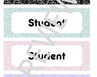 Student Name Labels for Composition Notebook Classroom Decor Classroom ...