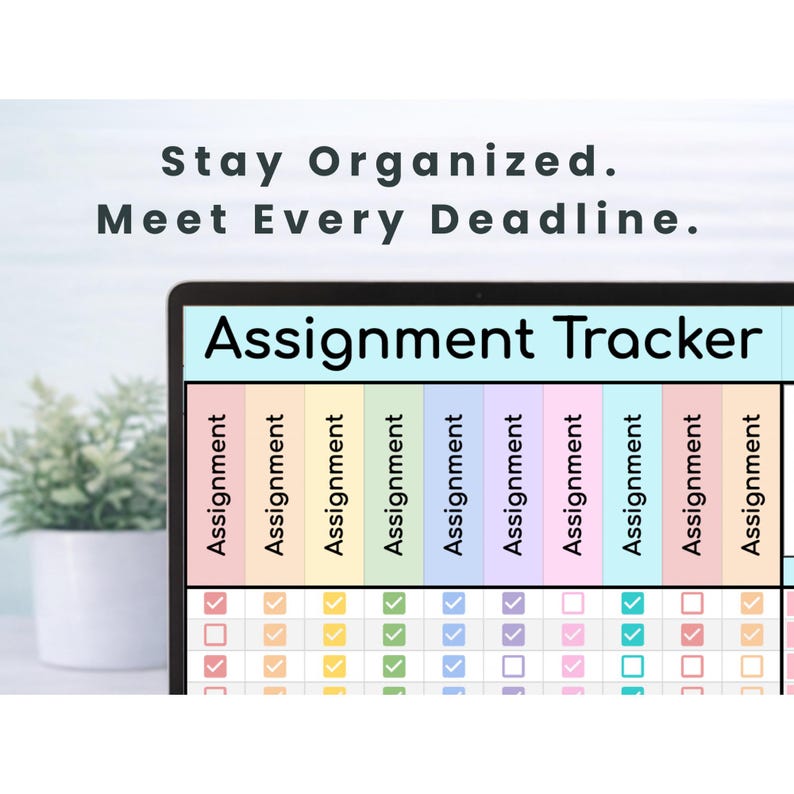 Assignment Tracker for Students | Digital Homework Tracker | Google Sheets Student Progress & Grade Tracker image 4