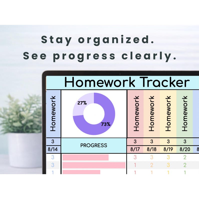 Teacher Assignment Tracker | Digital Homework Tracker | Google Sheets ...