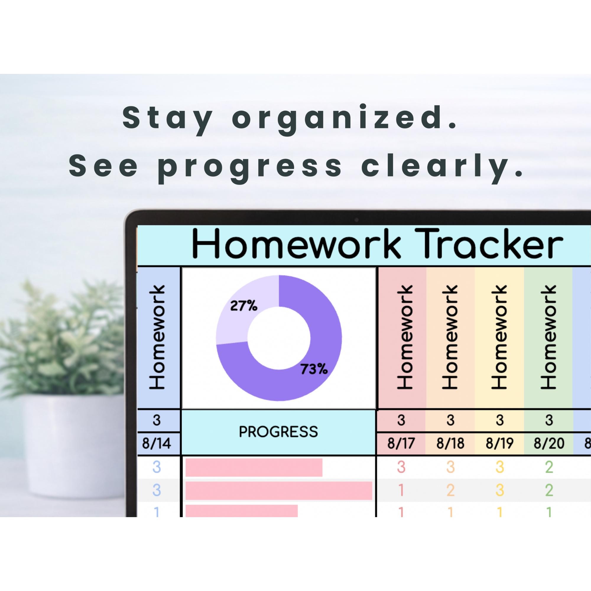 Teacher Assignment Tracker | Digital Homework Tracker | Google Sheets ...